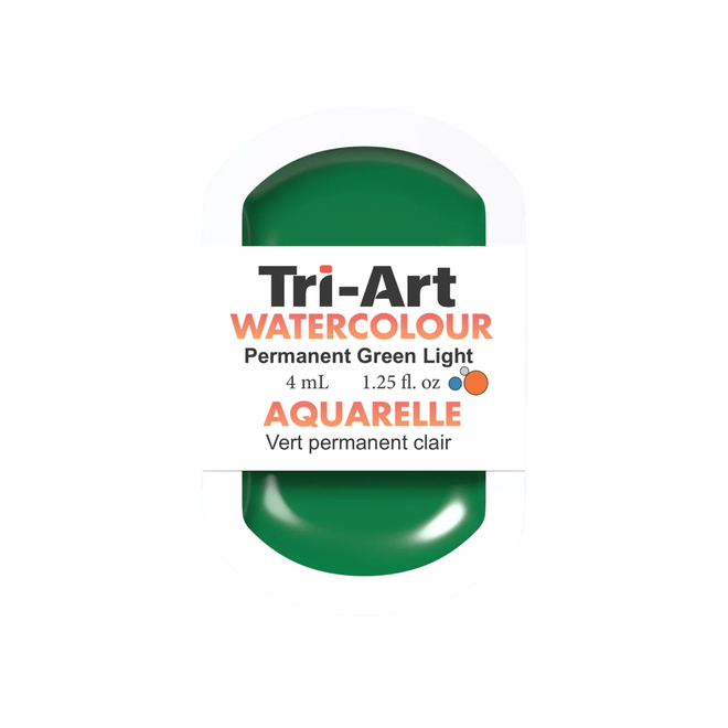 Tri-Art Watercolour: Series 1 - Permanent Green Light 4mL Pan