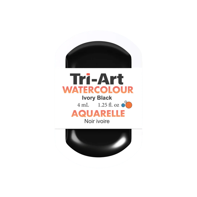 Tri-Art Watercolour: Series 1 - Ivory Black 4mL Pan