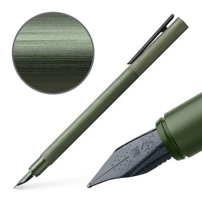 Faber-Castell Fountain Pen Neo Slim Aluminum Olive Green Medium