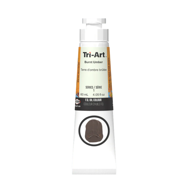 Tri-Art Oil Colours: Series 1 - Burnt Umber 60mL Tube