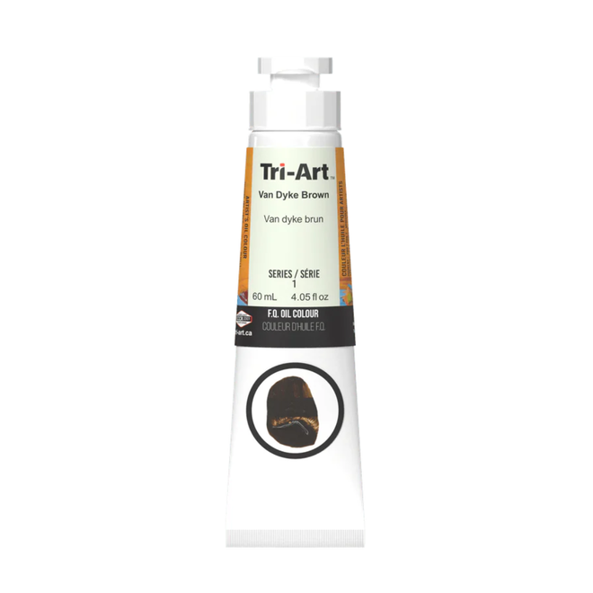 Tri-Art Oil Colours: Series 1 - Van Dyke Brown 60mL Tube
