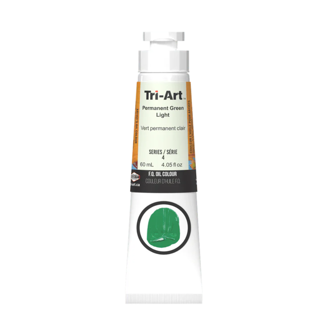 Tri-Art Oil Colours: Series 2 - Permanent Green Light 60mL Tube