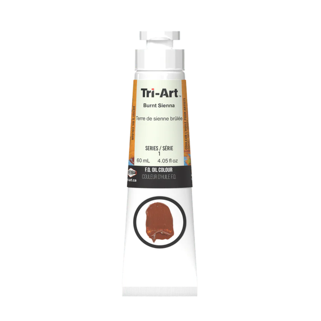 Tri-Art Oil Colours: Series 2 - Burnt Sienna 60mL Tube