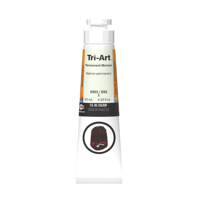 Tri-Art Oil Colours: Series 3 - Permanent Maroon 60mL Tube