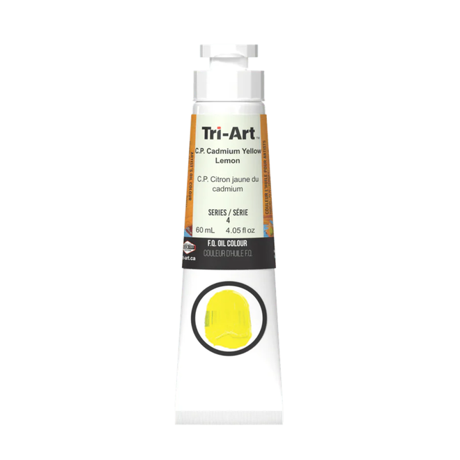 Tri-Art Oil Colours: Series 4 - C.P. Cadmium Yellow Lemon 60mL Tube