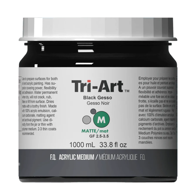 Tri-Art Mediums: Black Gesso 1000mL