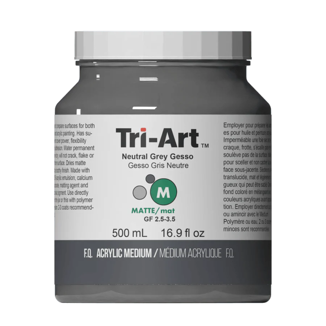 Tri-Art Mediums: Neutral Grey Gesso 500mL