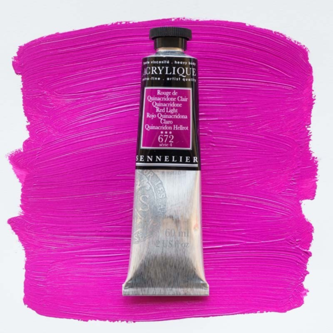 Sennelier Extra-Fine Artists' Acrylics 672 Quinacridone Red Light  Series 4 60Ml Tube