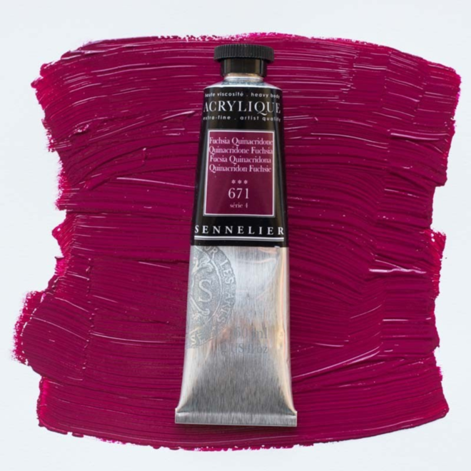 Sennelier Extra-Fine Artists' Acrylics 671 Quinacridone Fuchsia Series 4 60Ml Tube