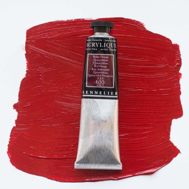 Sennelier Extra-Fine Artists' Acrylics 655 Quinacridone Red Orange Series 4 60Ml Tube