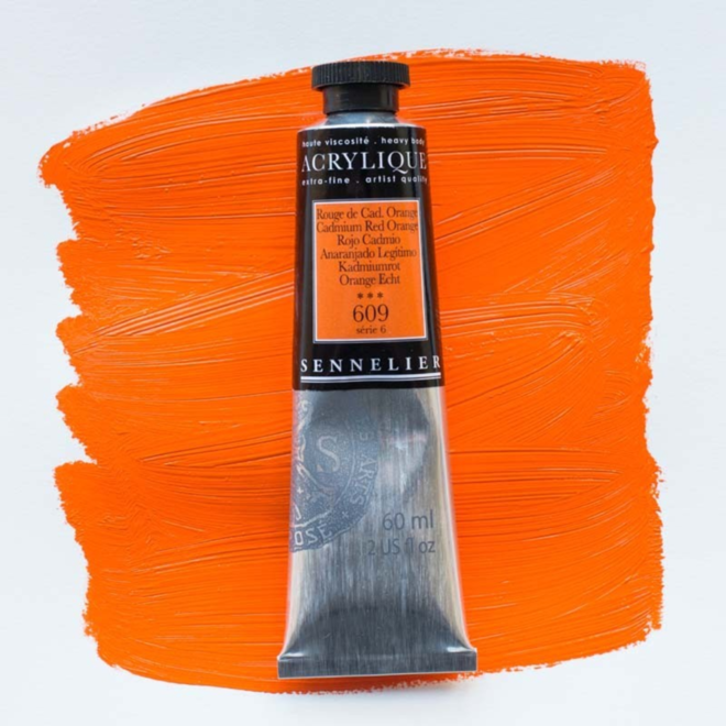 Sennelier Extra-Fine Artists' Acrylics 609 Cadmium Red Orange Series 6 60Ml Tube