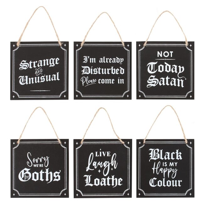 Gothic Mini Signs - Assorted Signs