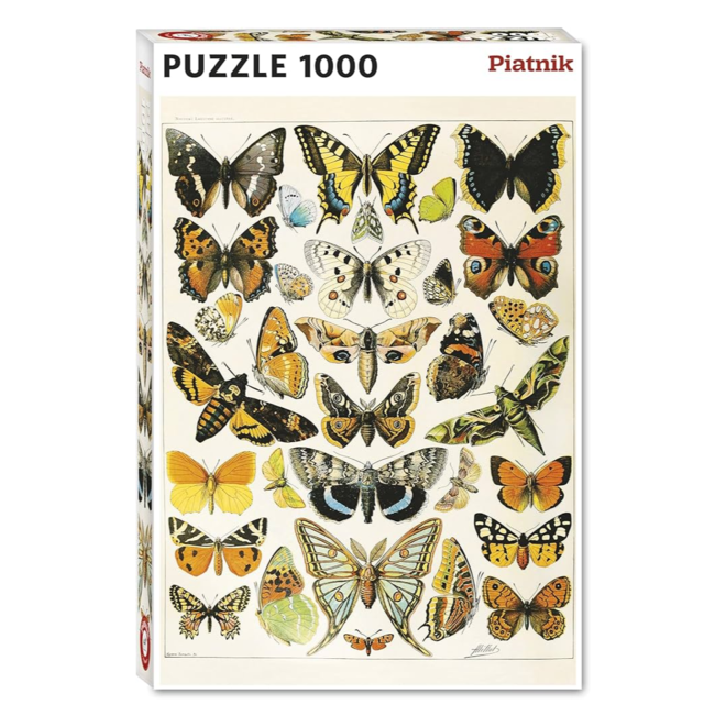 Piatnik 1000pc Puzzle - Adolphe Philippe Millot: Illustration of Butterflies and Moths, 1923
