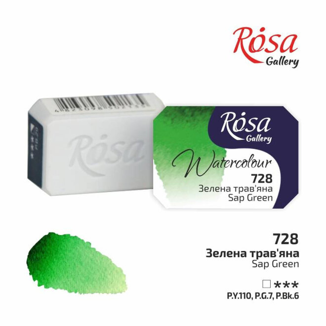 Rosa Gallery Watercolour 2.5Ml Full Pan Sap Green 728