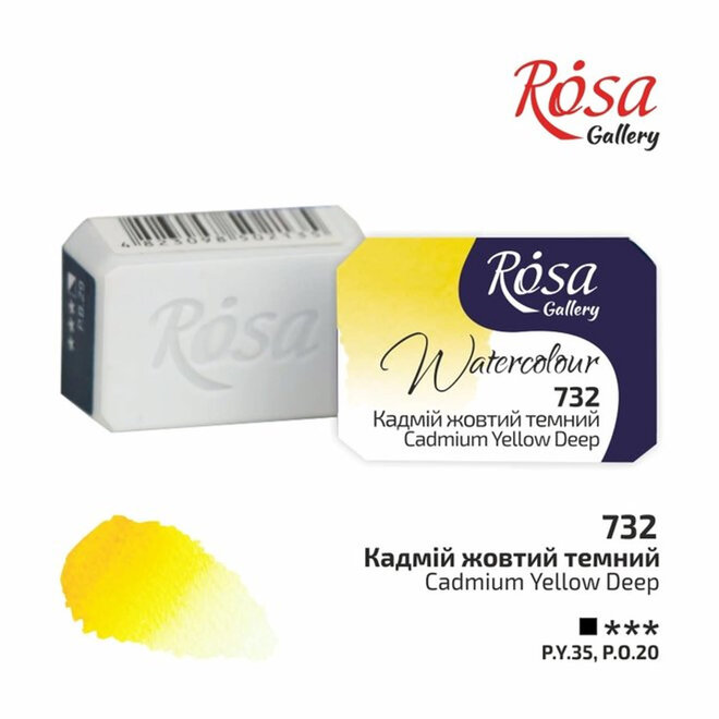 Rosa Gallery Watercolour 2.5Ml Full Pan Cadmium Yellow Deep 732