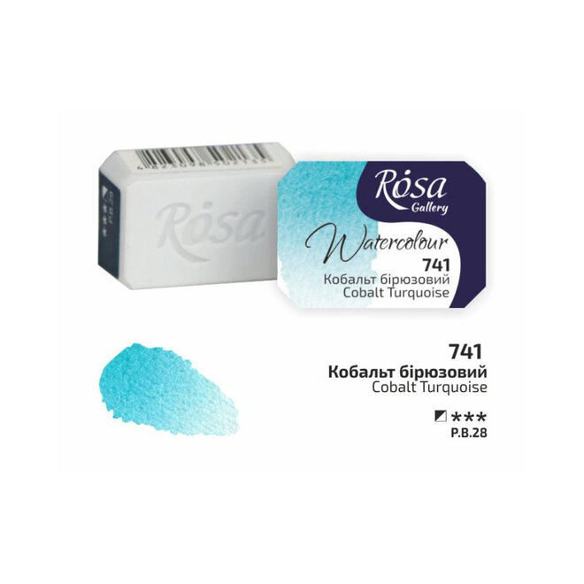 Rosa Gallery Watercolour 2.5Ml Full Pan Cobalt Turquoise 741