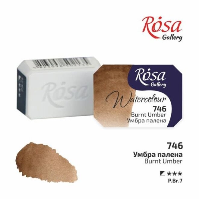 Rosa Gallery Watercolour 2.5Ml Full Pan Burnt Umber 746