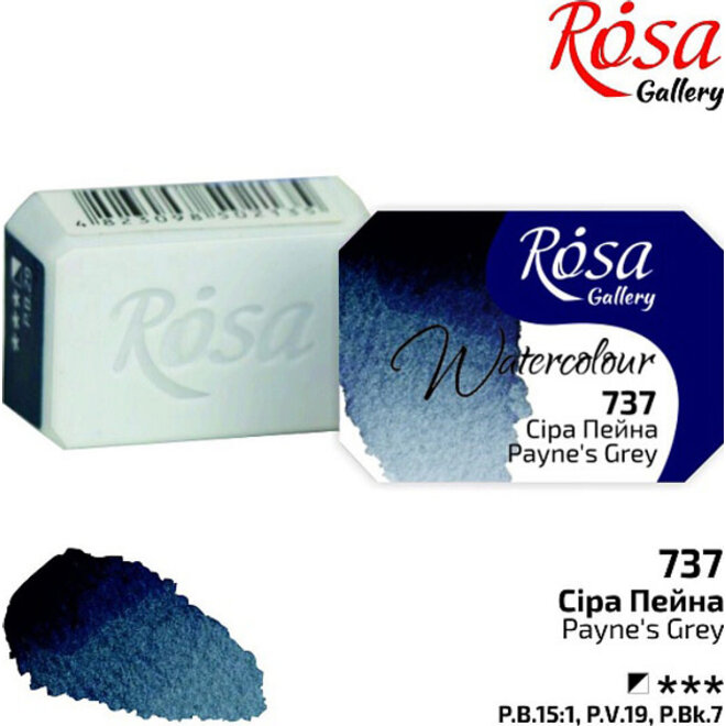 Rosa Gallery Watercolour 2.5Ml Full Pan Payne'S Grey 737