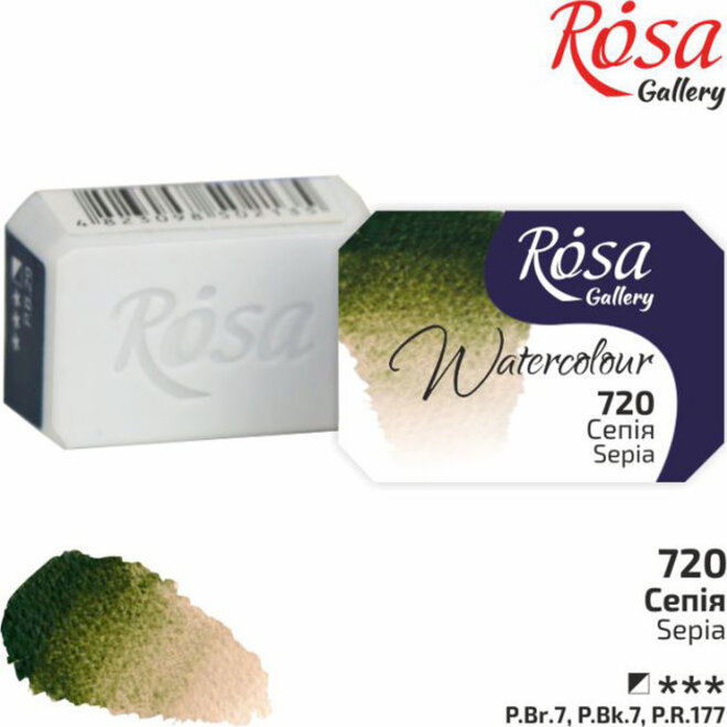 Rosa Gallery Watercolour 2.5Ml Full Pan Sepia 720