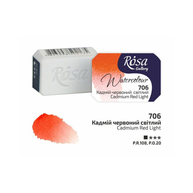 Rosa Gallery Watercolour 2.5Ml Full Pan Cadmium Red Light 706