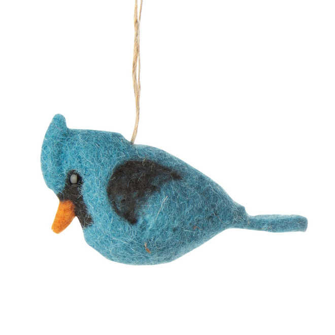 Silver Tree - Felt Blue Jay - 3.5"