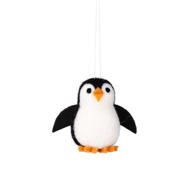 Silver Tree - Black And White Felt Penguin - 2.5"