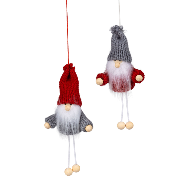 Silver Tree - Felt Gnome With Dangling Legs - 3"