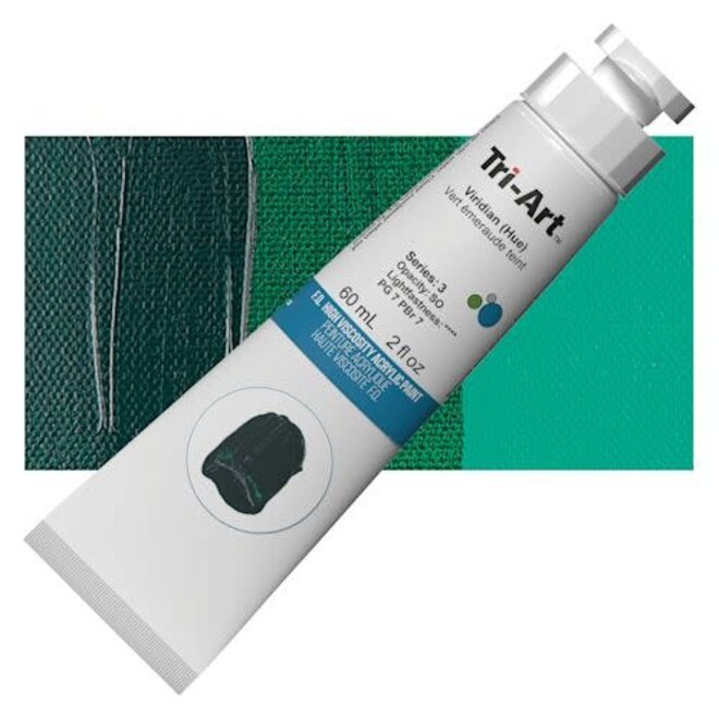 Tri-Art High Viscosity Acrylic: Series 3 - Viridian (Hue) 60mL Tube