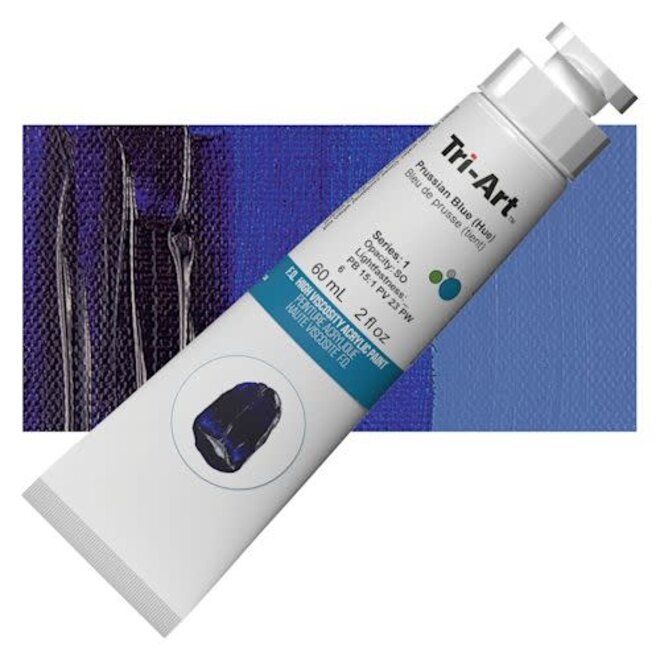 Tri-Art High Viscosity Acrylic: Series 4 - Prussian Blue Hue 60mL Tube