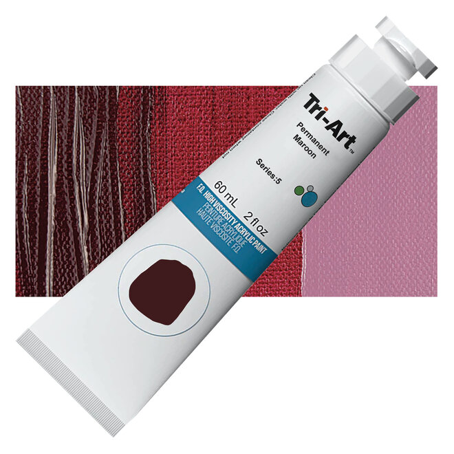 Tri-Art High Viscosity Acrylic: Series 5 - Permanent Maroon 60mL Tube
