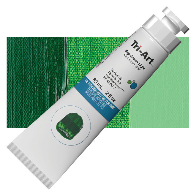 Tri-Art High Viscosity Acrylic: Series 5 - Sap Green Light 60mL Tube
