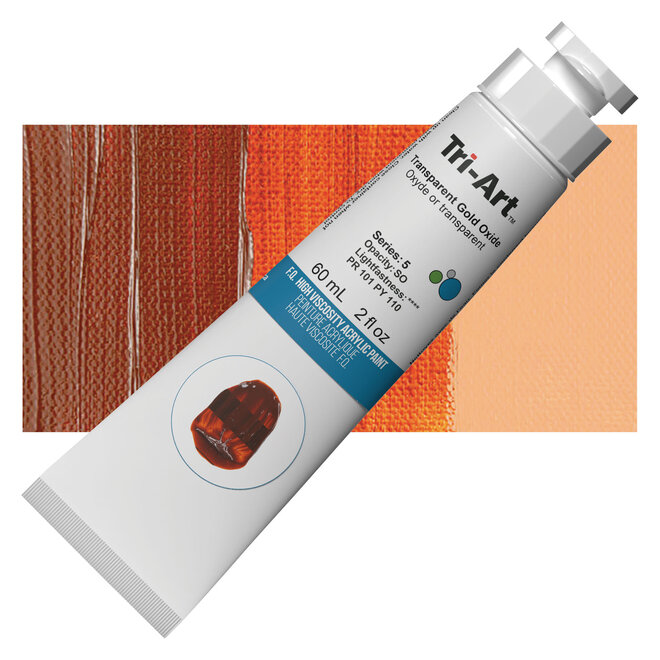Tri-Art High Viscosity Acrylic: Series 5 - Transparent Gold Oxide 60mL Tube