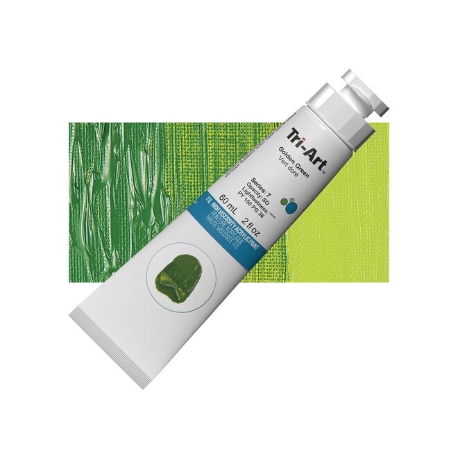 Tri-Art High Viscosity Acrylic: Series 7 - Golden Green 60mL Tube
