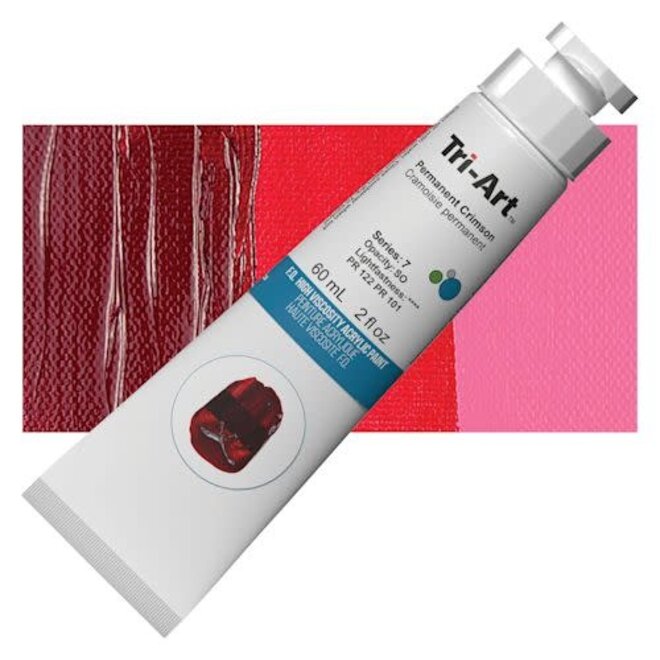 Tri-Art High Viscosity Acrylic: Series 7 - Permanent Crimson 60mL Tube