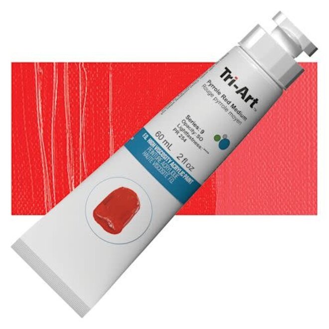 Tri-Art High Viscosity Acrylic: Series 9 - Pyrrole Red Medium 60mL Tube