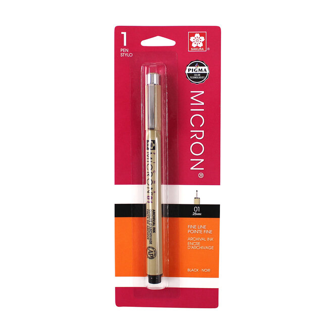 Micron 01 Black - Carded