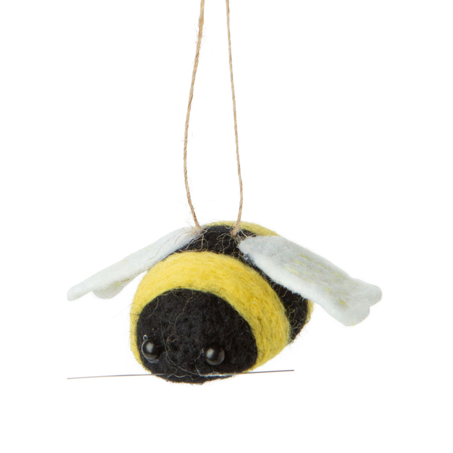 Silver Tree - Wool Mix Bumblebee Ornament - 2.5"