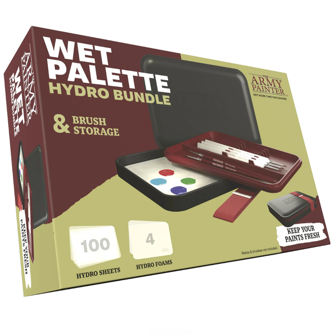 The Army Painter: Wet Palette Hydro Bundle & Brush Storage - w/ 100 Hydro Sheets & 4 Foams