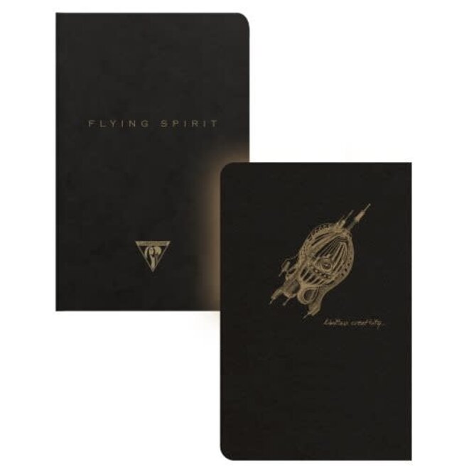 Clairefontaine Flying Spirit Notebook - 96 Page, Lined, 3.5x5.5" - Black