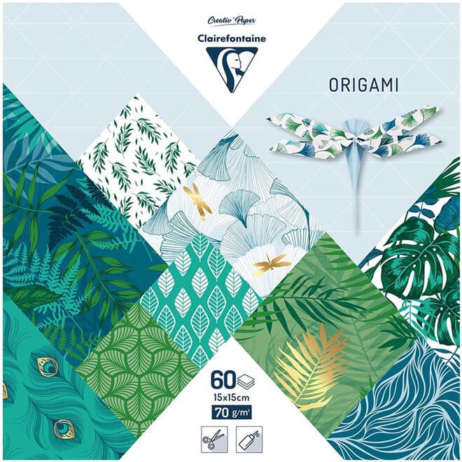 Clairefontaine Origami Paper 15x15cm - Vegetal Chic