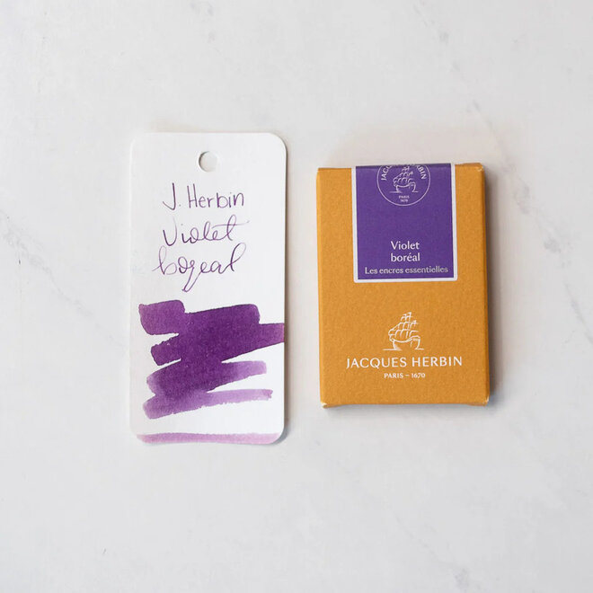 J. Herbin Universal Ink Cartridges for Fountain Pens & Rollerballs - 7 Cartridges - Violet Boreal