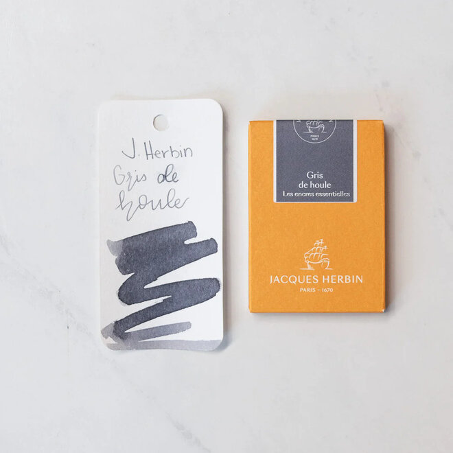J. Herbin Universal Ink Cartridges for Fountain Pens & Rollerballs - 7 Cartridges - Gris de Houle