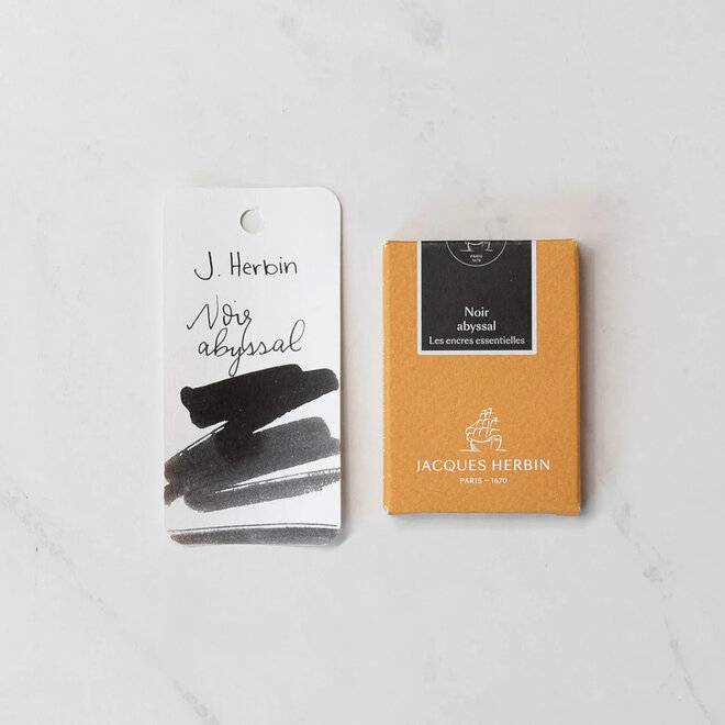 J. Herbin Universal Ink Cartridges for Fountain Pens & Rollerballs - 7 Cartridges - Noir Abyssal