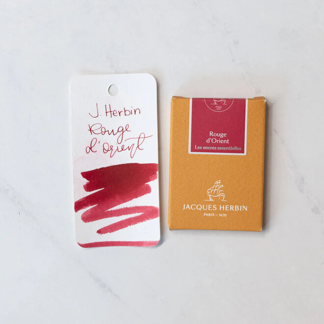 J. Herbin Universal Ink Cartridges for Fountain Pens & Rollerballs - 7 Cartridges - Rouge d'Orient