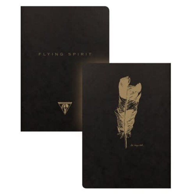 CLAIRE FONTAINE FLYING SPIRIT NOTEBOOK LINED 6x8 BLACK