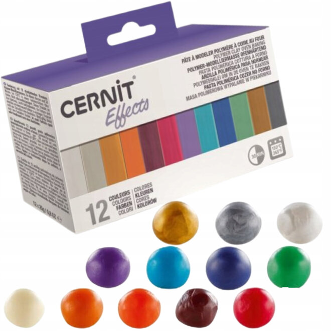 Cernit Polymer Clay - Oven Bake - Effects 12pk