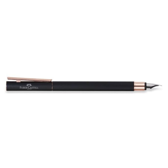 Faber-Castell Neo Slim Fountain Pen Matt Black With Rose Gold Fine Nib