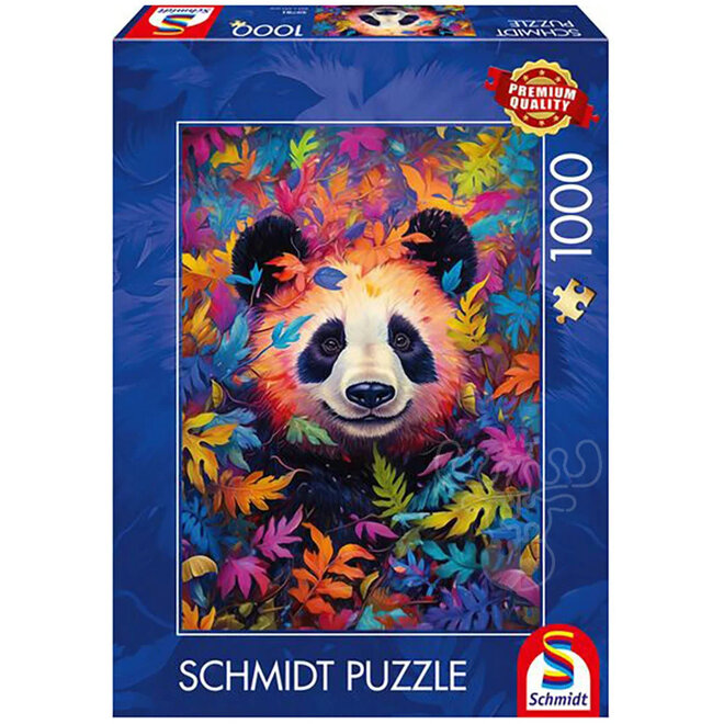 Schmidt Puzzle: Panda in a Rainbow-Coloured Forest - 1000 pcs