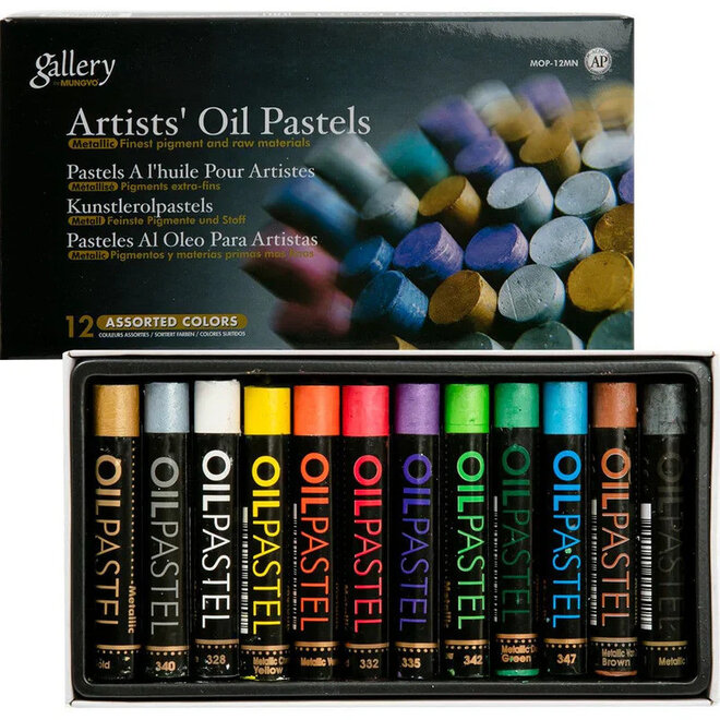 Mungyo Gallery Artists' Oil Pastels - Metallic 12 Set