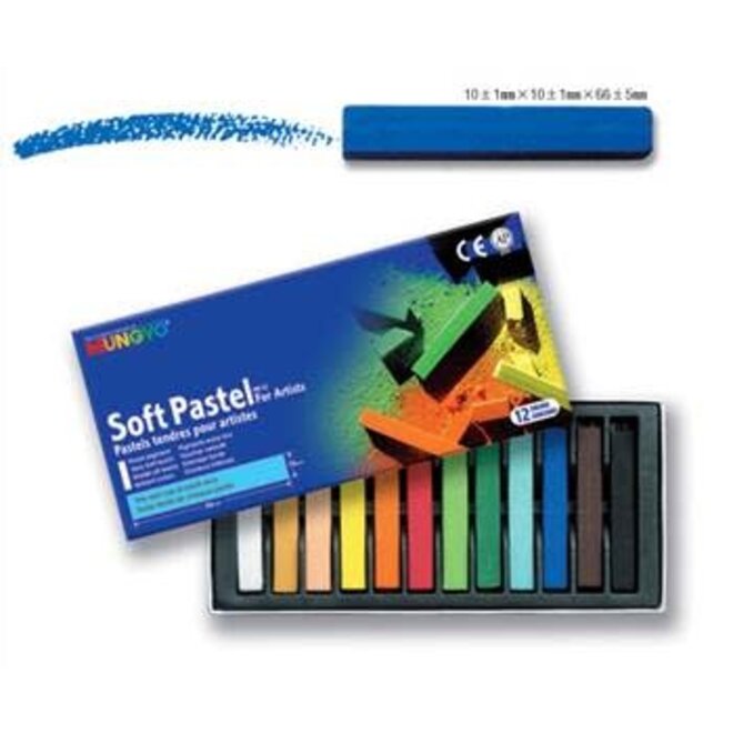 Mungyo Gallery Artists' Soft Pastels (Dry) - Assorted Colours 12 Set